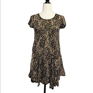 UO Silence + Noise Printed Swing Dress Raw Hem